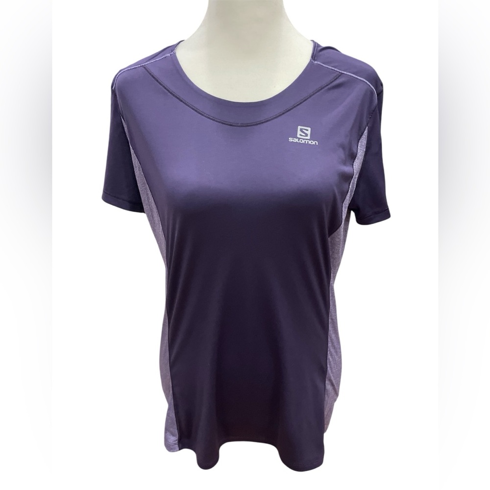 Salomon Women's running Short Sleeve Tee in Deep Purple